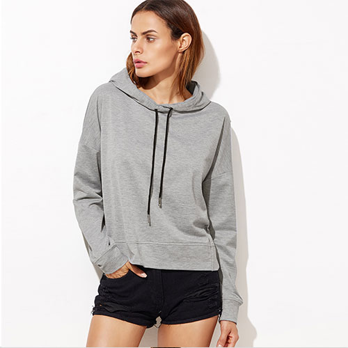 2018 New O-Ring Zip Front Cut And Sew Sweatshirt